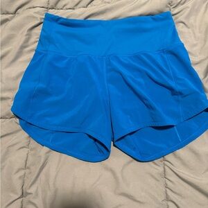Women's Blue high-rise lined Athletic Shorts 4”